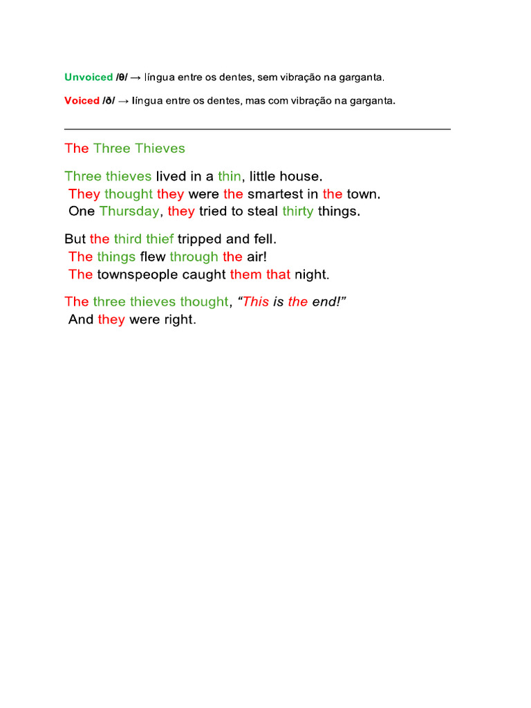 TH Sound Practice | PDF