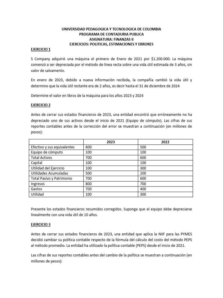 Ejercicios de Finanzas y Contabilidad | PDF | Contabilidad | Business