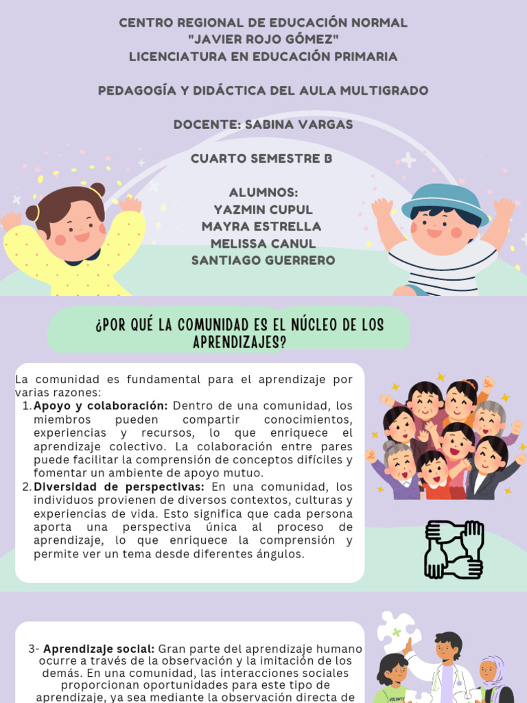 Importancia de la Comunidad en Educación | PDF | Aprendizaje | Maestros