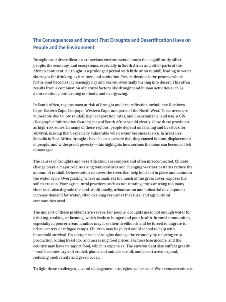 Droughts and Desertification in Africa | PDF | Drought | Agriculture