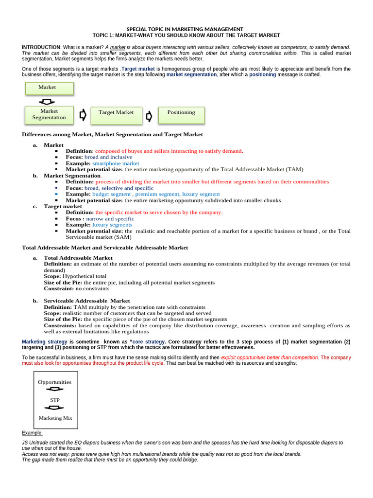 Final ECMSTM Module 1 Special Topic Segmentation Positioning and ...