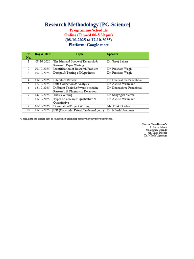 Online Research Methodology Course 2025 | PDF