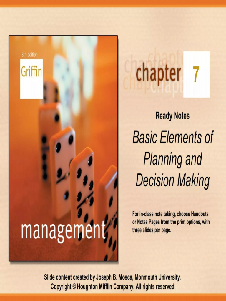 Session 4 - Basic Elements of Planning and Decision Making | PDF