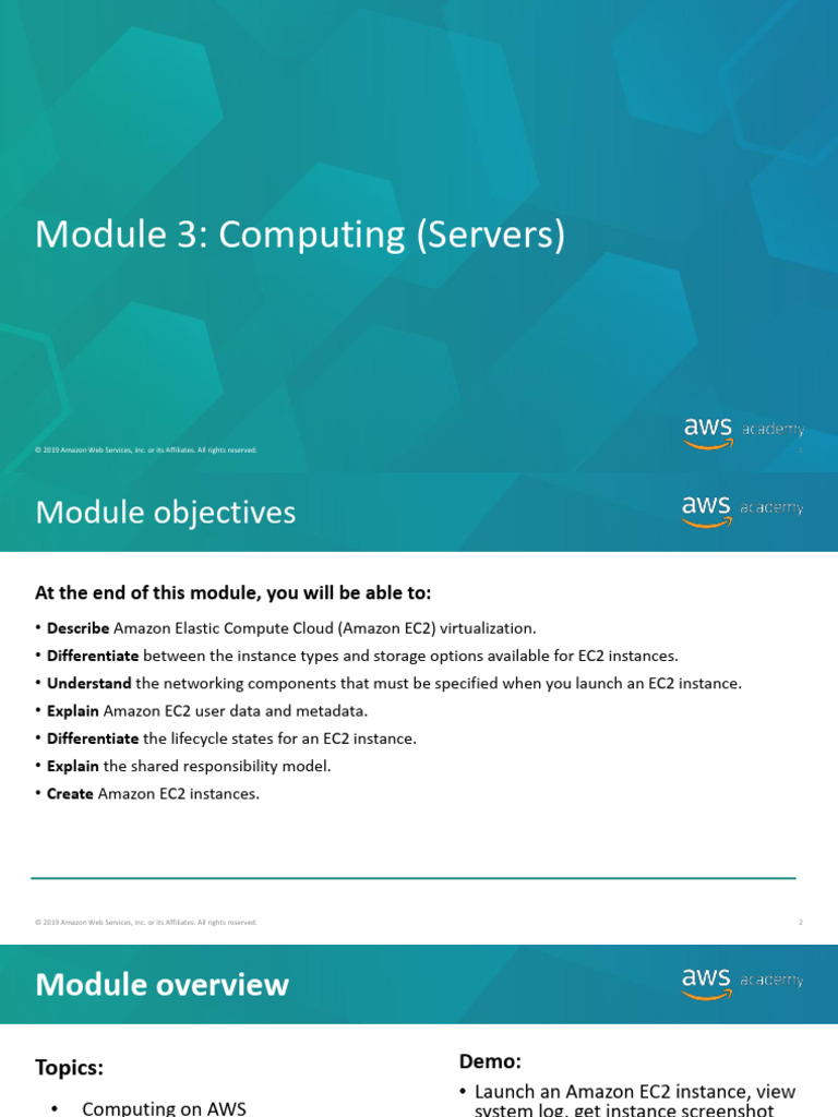 03.2. M3 - 01 Amazon EC2 Virtualization | PDF | Virtual Machine | Ip ...
