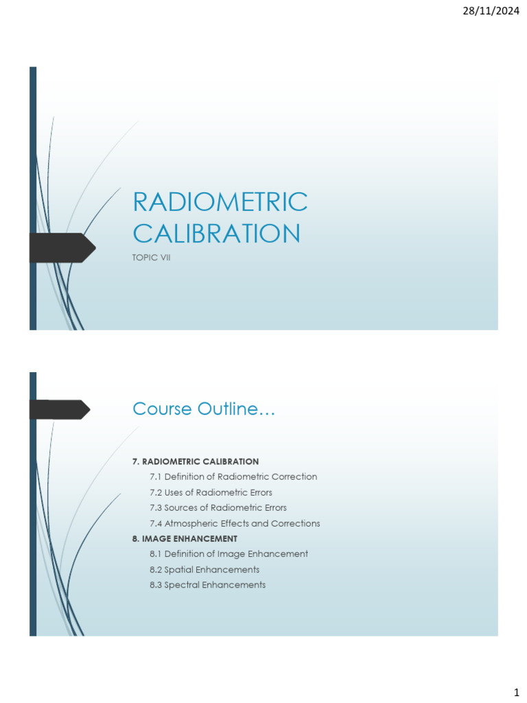 Radiometric Calibration in Remote Sensing | PDF | Remote Sensing | Sensor