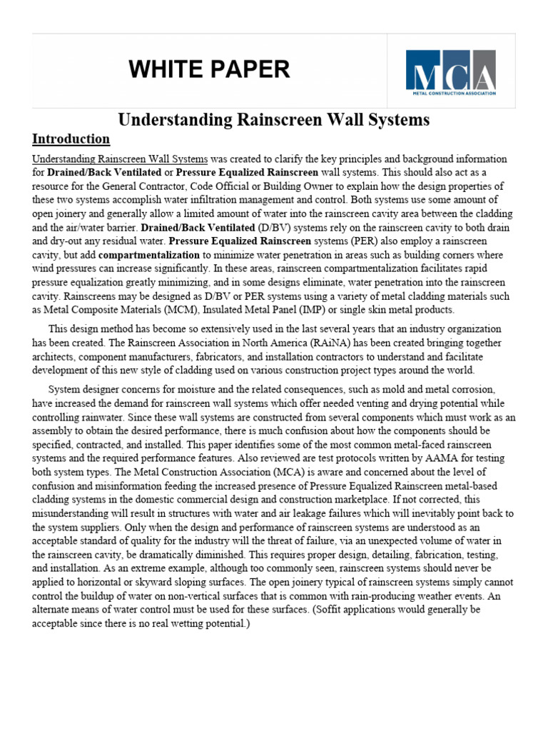 0122 MCA Rainscreen Paper V3 | PDF | Architectural Design | Architecture