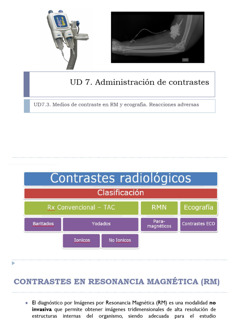 UD7.3. Medios de Contraste y Reaccioens Adversas | PDF | Imagen de ...