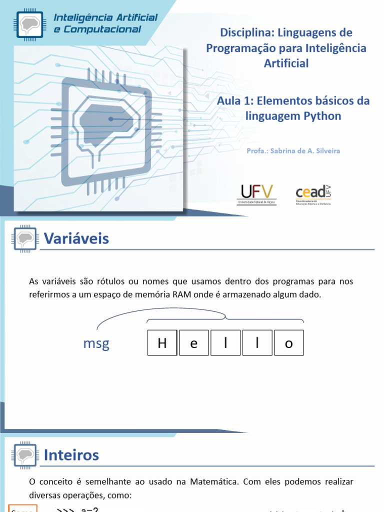 Introdução à Linguagem Python: Variáveis e Operadores | PDF ...