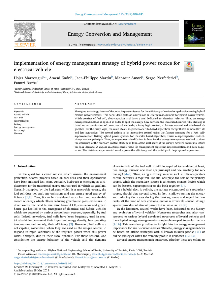 Implementation of Energy Management Strategy of Hybrid Power Source For ...