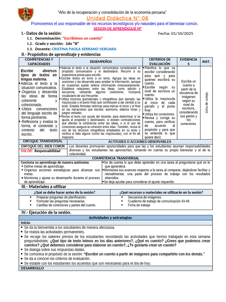 Escribimos un cuento en clase | PDF | Aprendizaje | Cognición