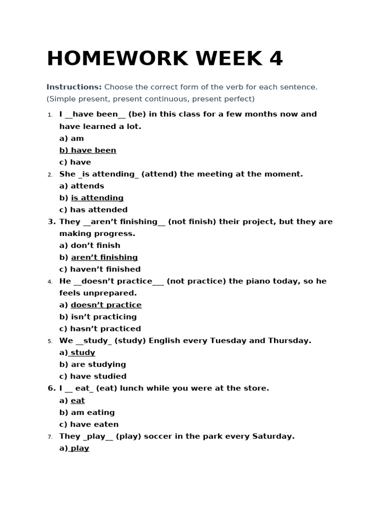 Marco Medina Salazzar HOMEWORK WEEK4 | PDF | Verb