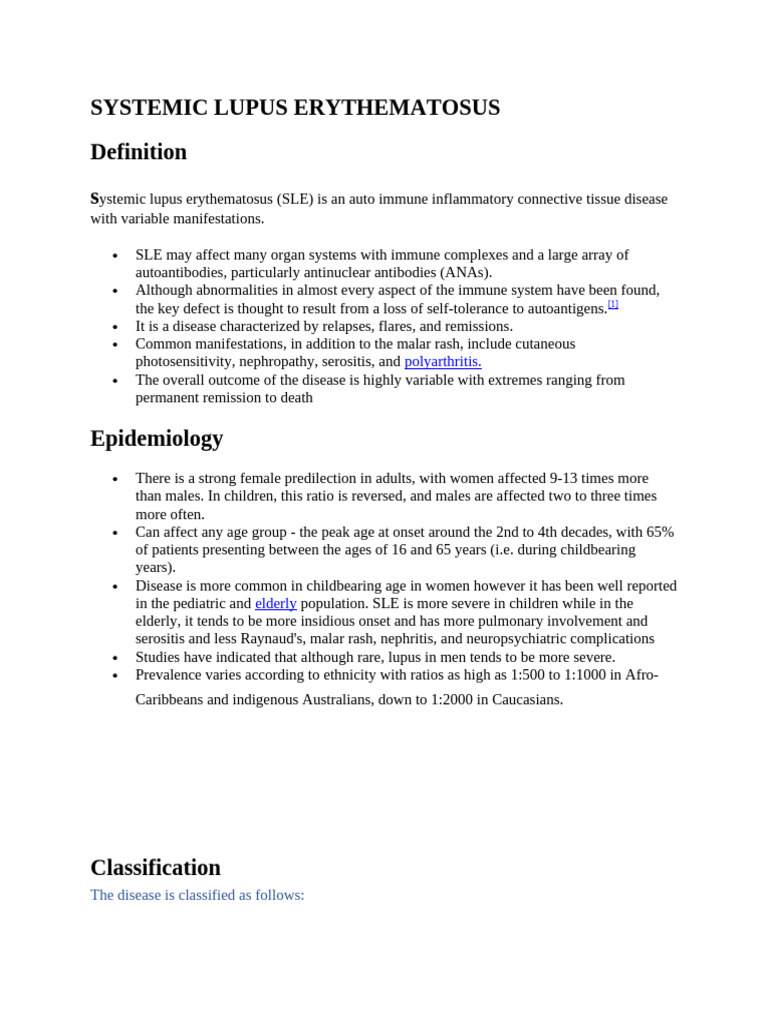 Systemic Lupus Erythematosus | PDF | Medical Specialties | Human ...