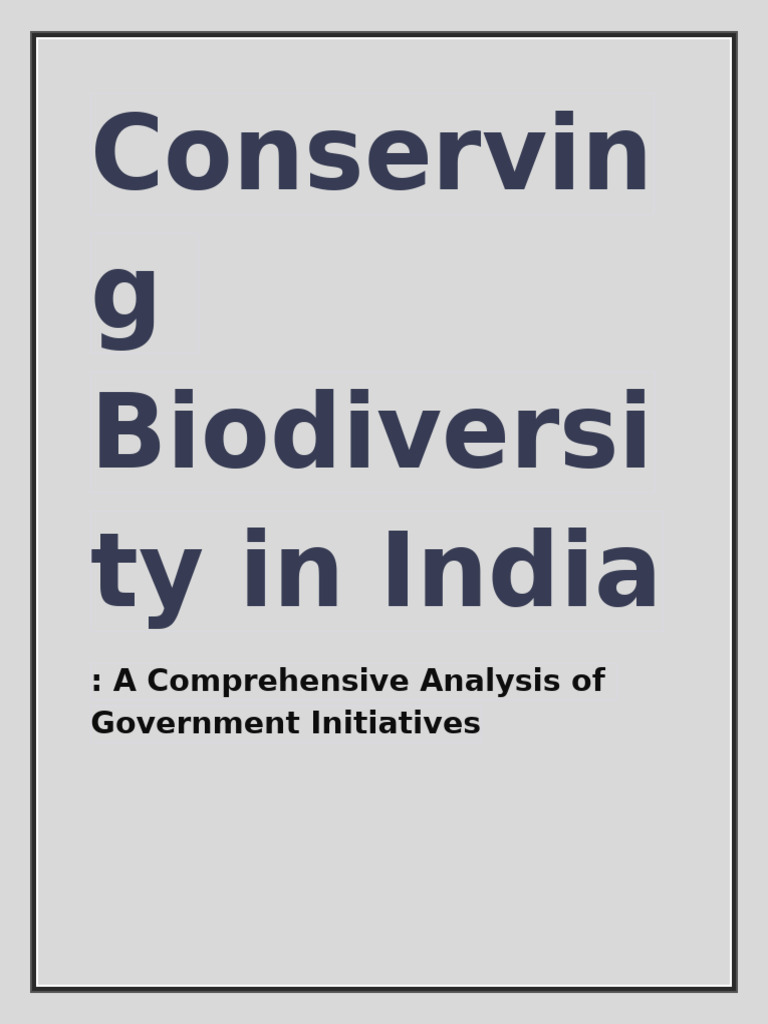 Government Biodiversity Initiatives in India | PDF | Biodiversity ...