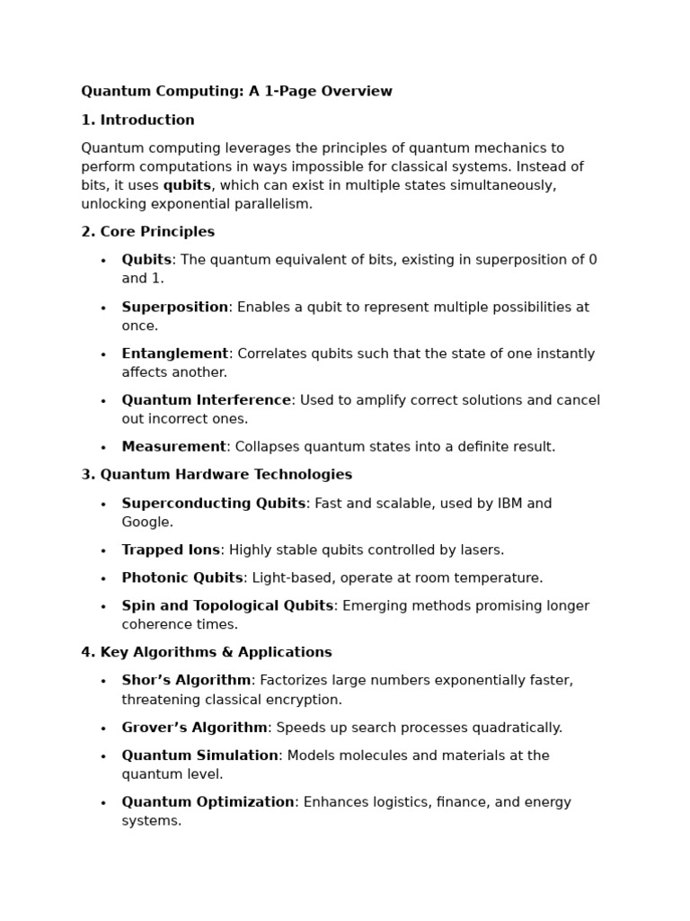Quantum Computing Overview and Insights | PDF | Quantum Computing ...