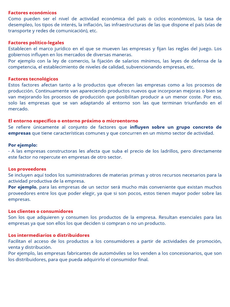 Factores Clave en el Entorno Empresarial | PDF | Business | Iniciativa ...