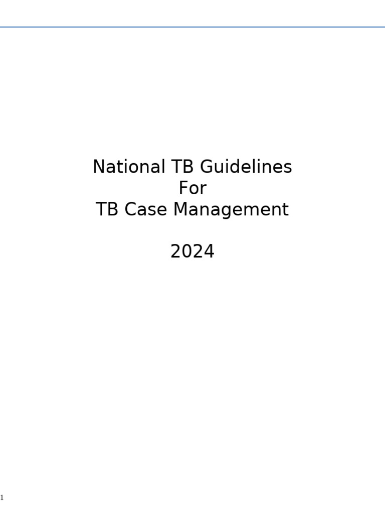National TB Case Management Guidelines 2024 | PDF | Tuberculosis ...