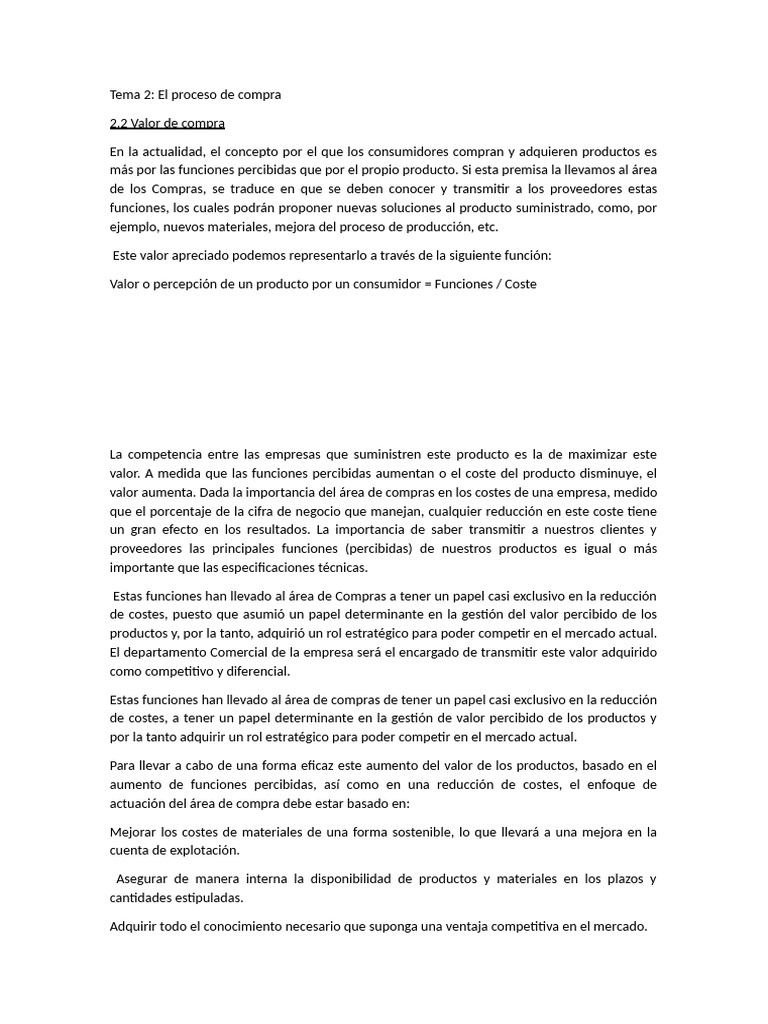 TEMA 2 Compras y Aprov. | PDF | Mercado (economía) | Business
