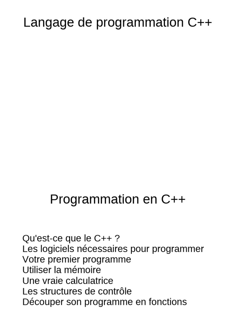Introduction au langage C++ et programmation | PDF | Programmation ...