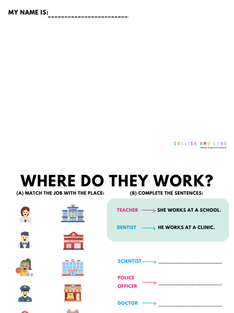 Job Activity Sheets for Various Professions | PDF