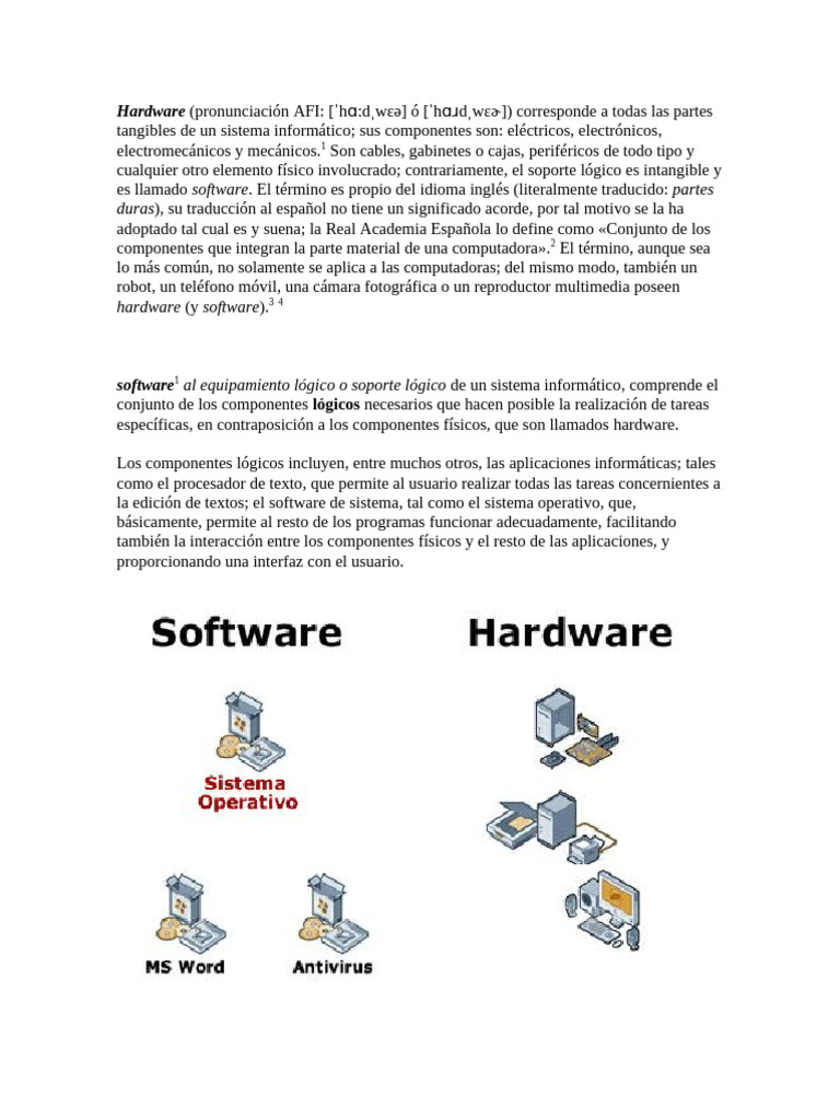 Hardware y Software Informacion, Humanwarw, Aql | PDF | Hardware de la ...