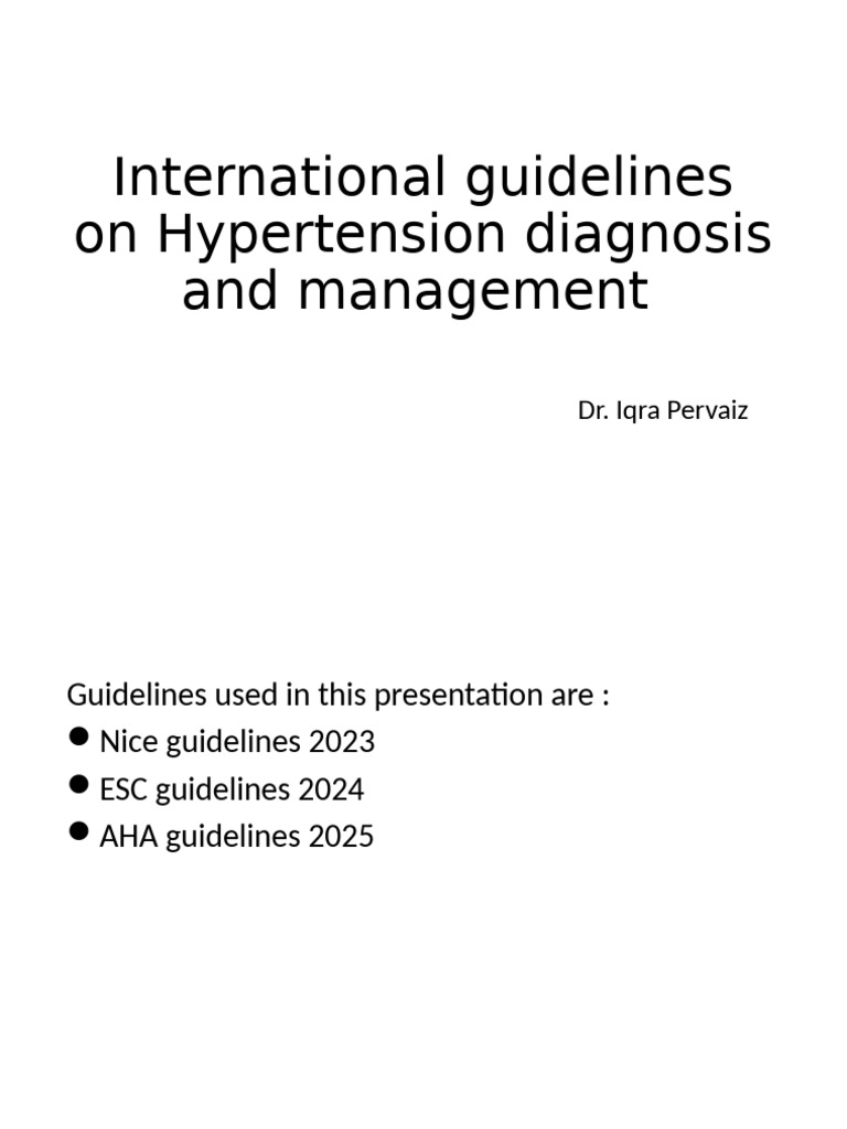 Hypertension Guidelines | PDF | Hypertension | Blood Pressure