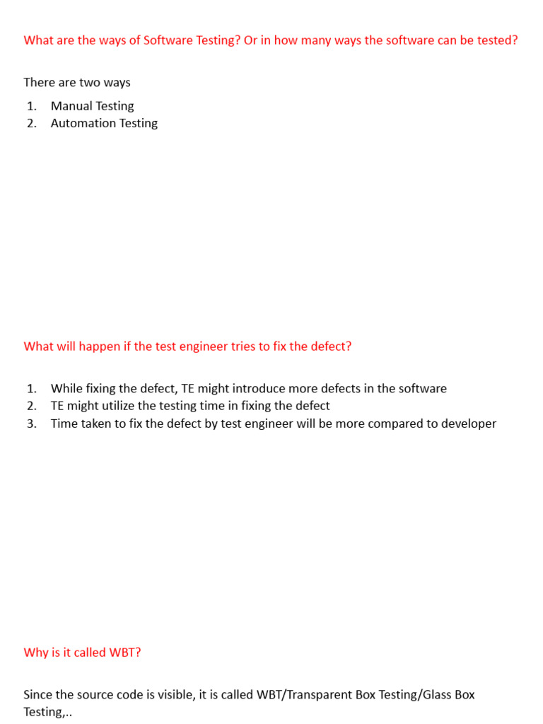 Software Testing Methods Explained | PDF | Software Development Process ...