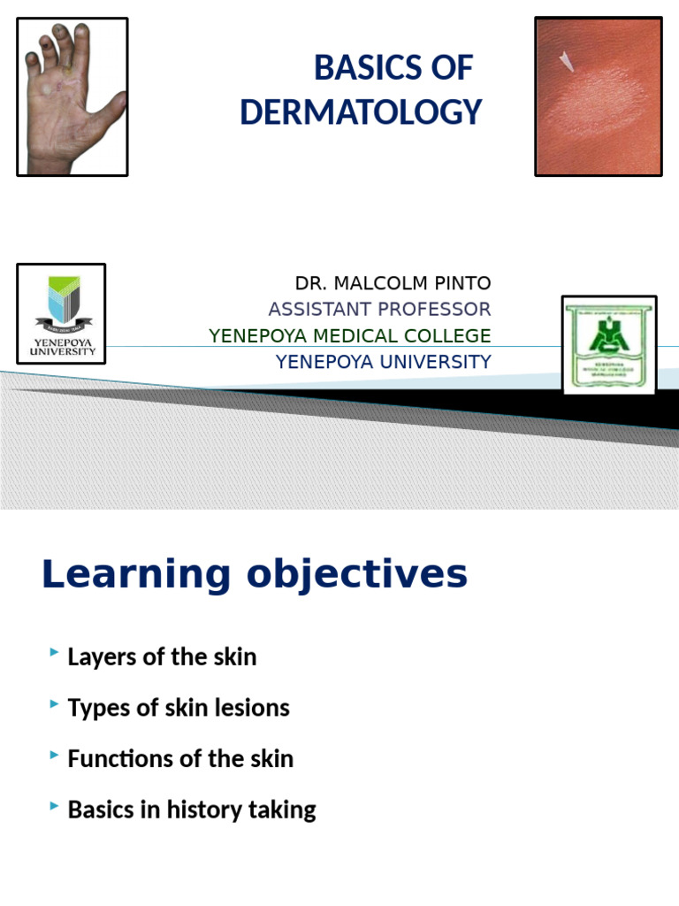 Basics of Skin Lesions - II UG | PDF | Skin | Epidermis
