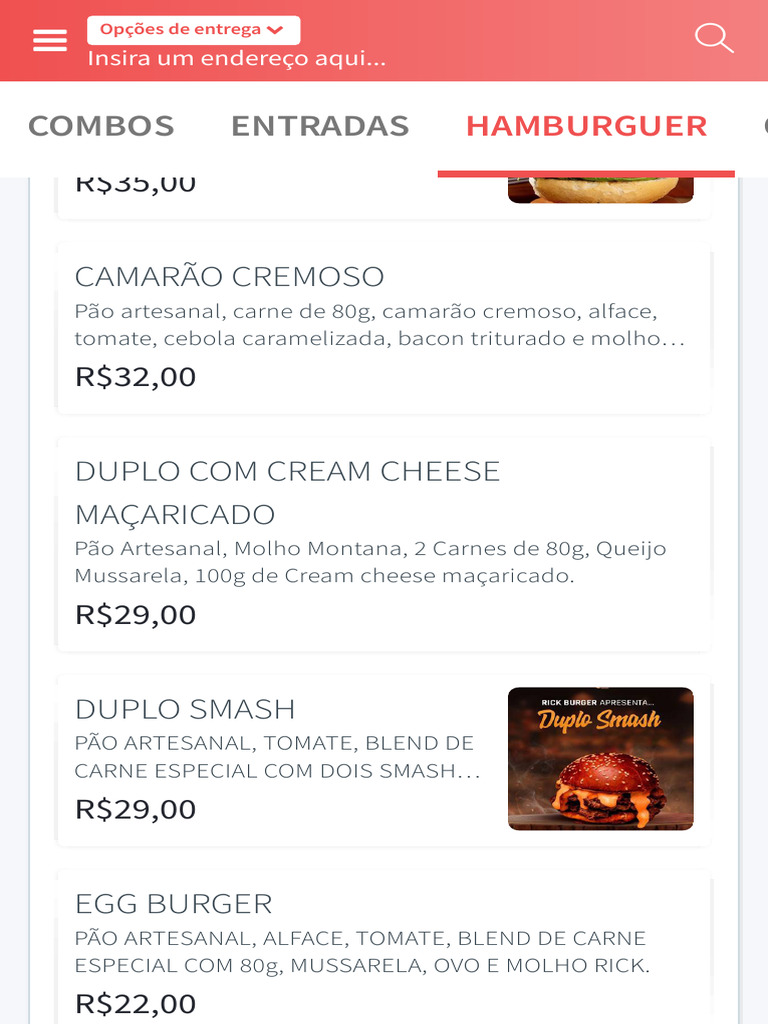 RICK BURGER JEQUIEZINHO - Cardápio RICK BURGER JEQUIEZINHO Jequié | PDF