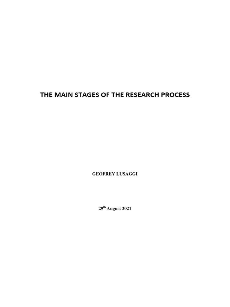 Main Stages of the Research Process | PDF | Methodology | Data
