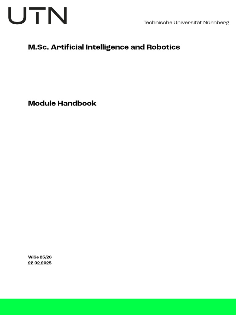 M.Sc. AI and Robotics Module Handbook | PDF | Artificial Intelligence ...