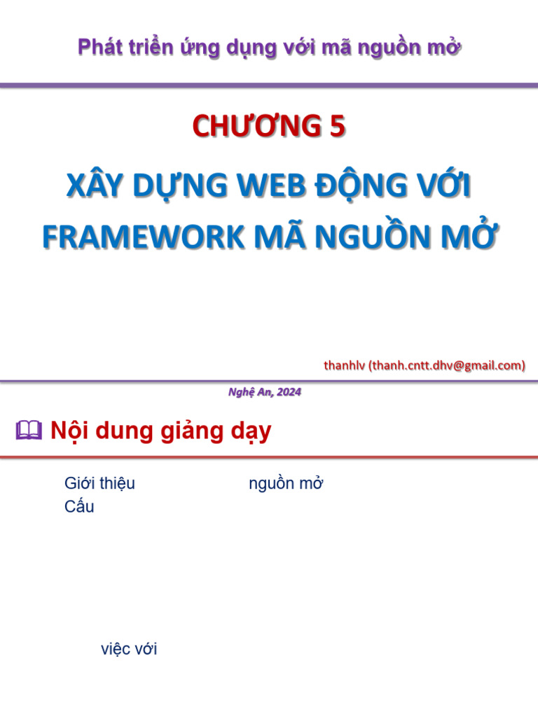 Chương 5 - Xây D NG Web Đ NG V I Framework Mã Ngu N M | PDF
