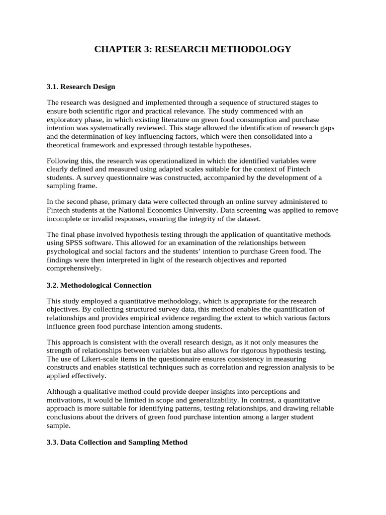 Chapter 3 - Research Methodology | PDF | Survey Methodology | Methodology