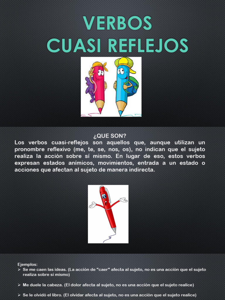Verbos Cuasi Reflejos: Definición y Ejemplos | PDF | Verbo | Asunto ...