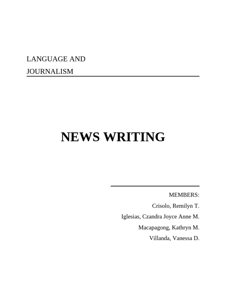 Essentials of News Writing Guide | PDF | News | Jargon