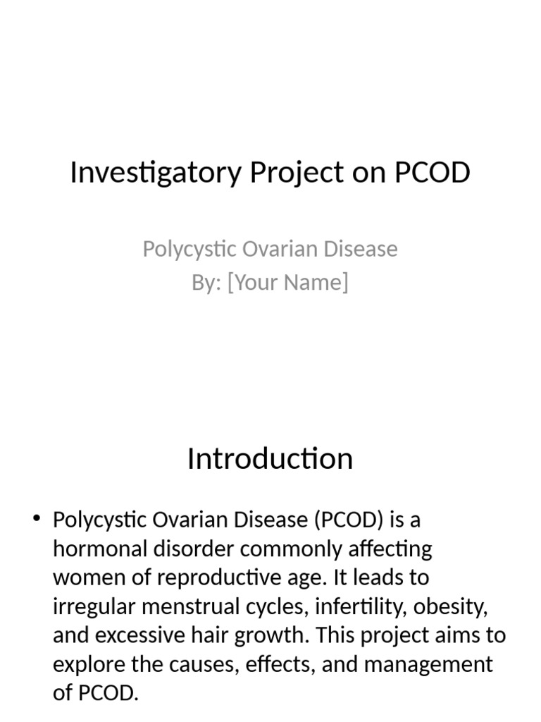 Investigatory Project PCOD | PDF | Polycystic Ovary Syndrome | Human ...