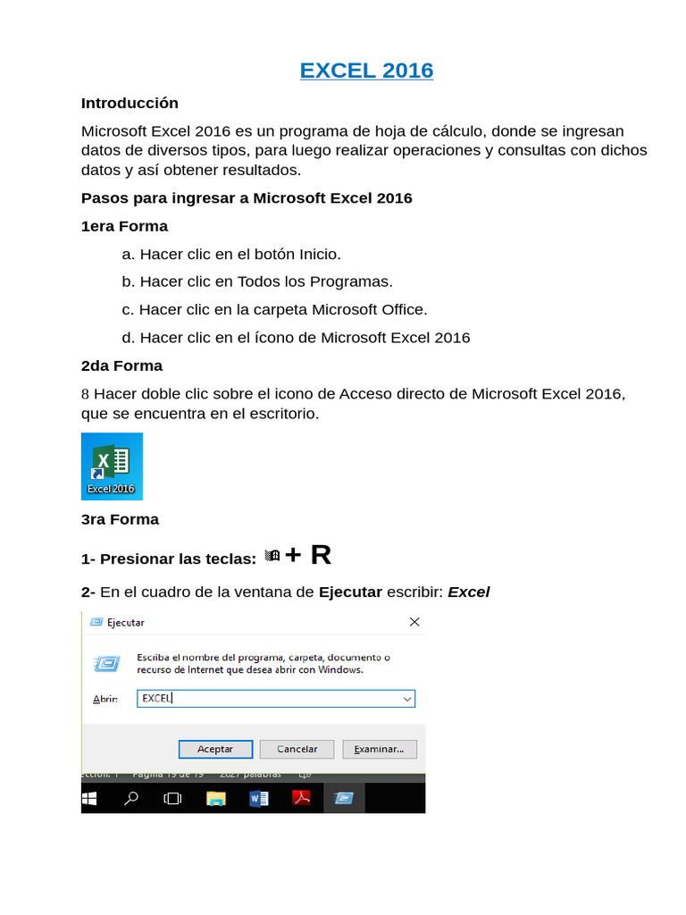 Guía Básica de Microsoft Excel 2016 | PDF | Hoja de cálculo | Microsoft ...