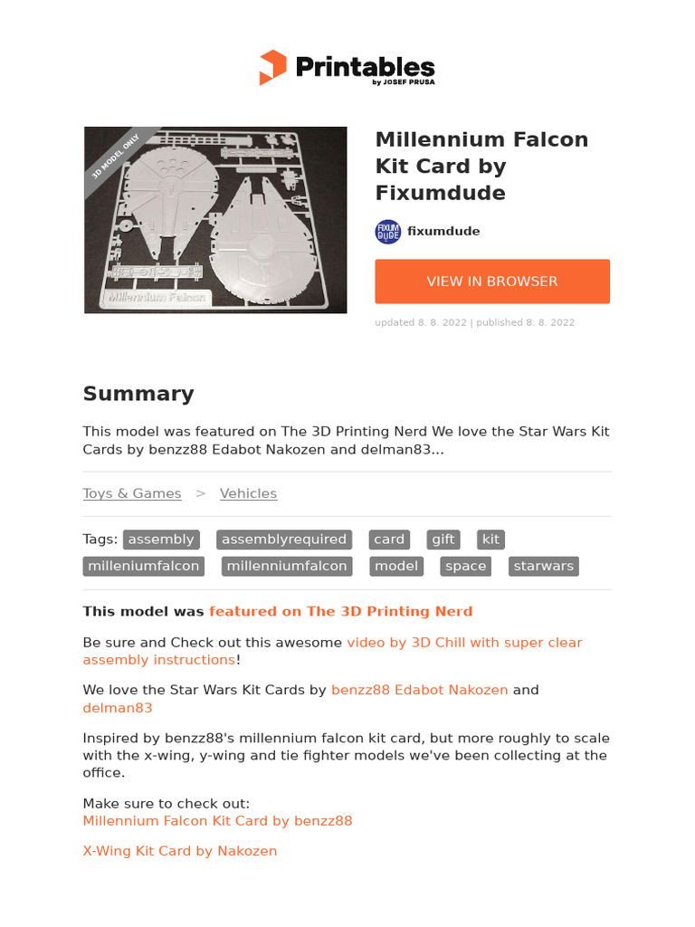 Millennium Falcon Kit Card by Fixumdude b32980cd 5be3 4277 b246 ...