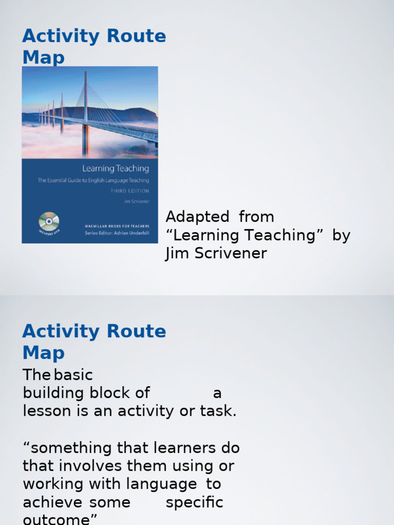 Activity Route Map for Effective Lessons | PDF | Teaching | Cognitive ...