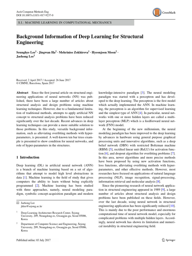 Deep Learning in Structural Engineering | PDF | Deep Learning | Machine ...