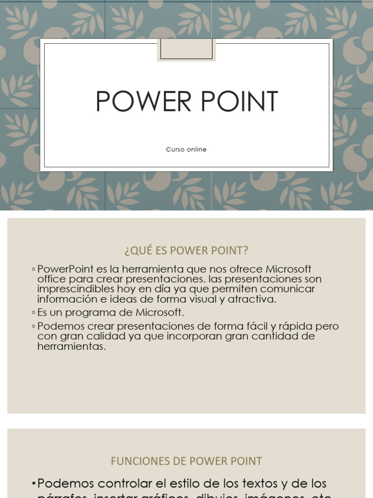 Introducción a PowerPoint: Funciones y Uso | PDF