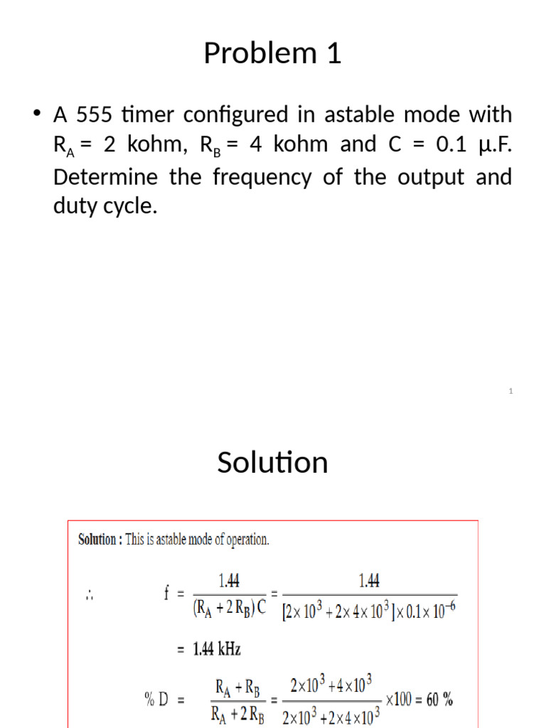 555 Timer Circuit Design Problems | PDF