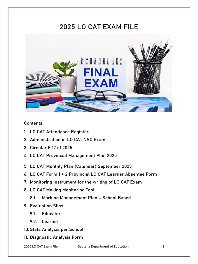 2025 LO CAT Exam Administration Guide | PDF