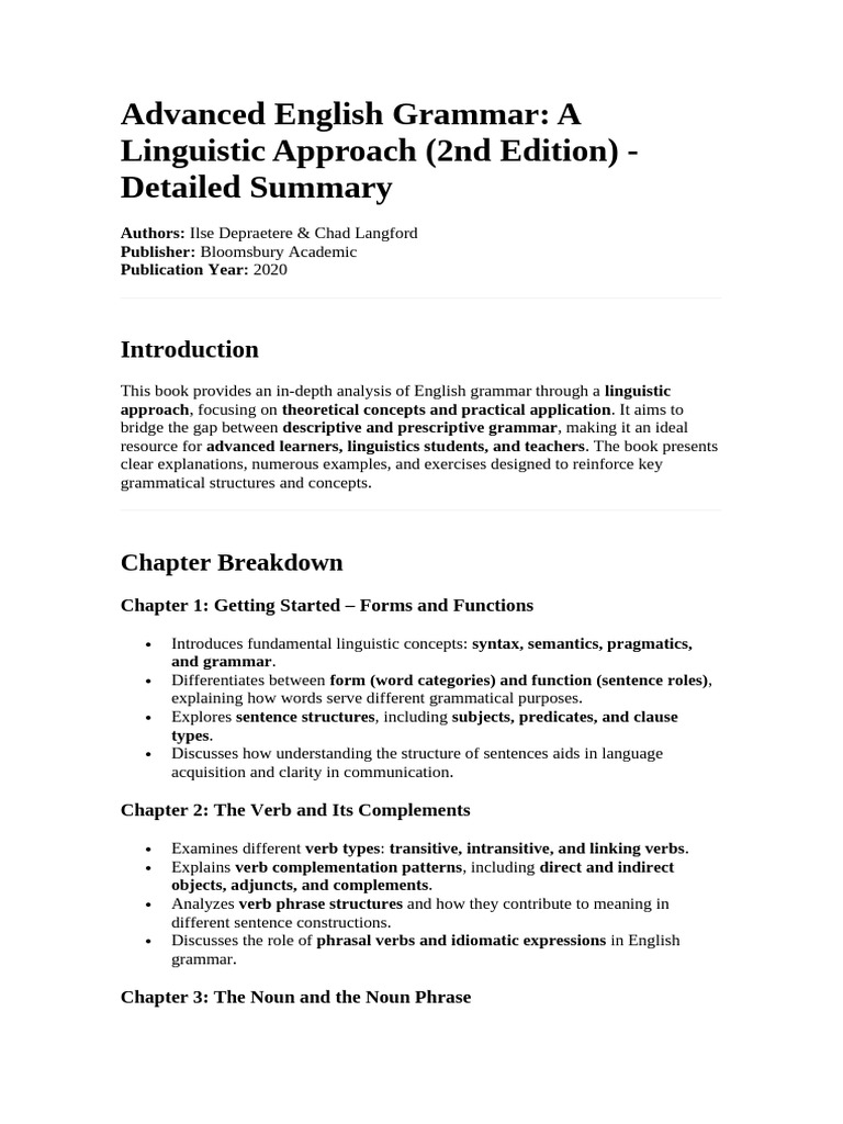 Advanced English Grammar Overview | PDF | Phrase | English Grammar