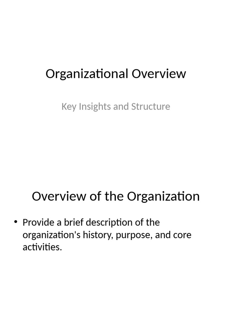 Organizational Overview Presentation | PDF