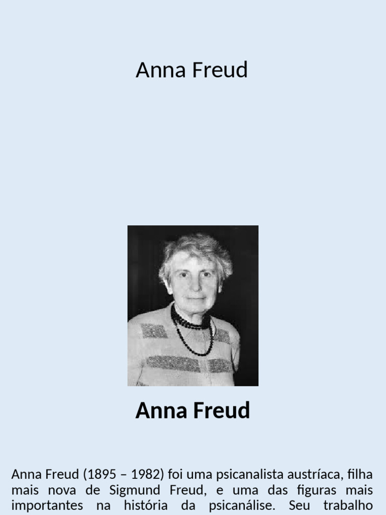 Anna Freud | PDF | Psicanálise | Autoimagem