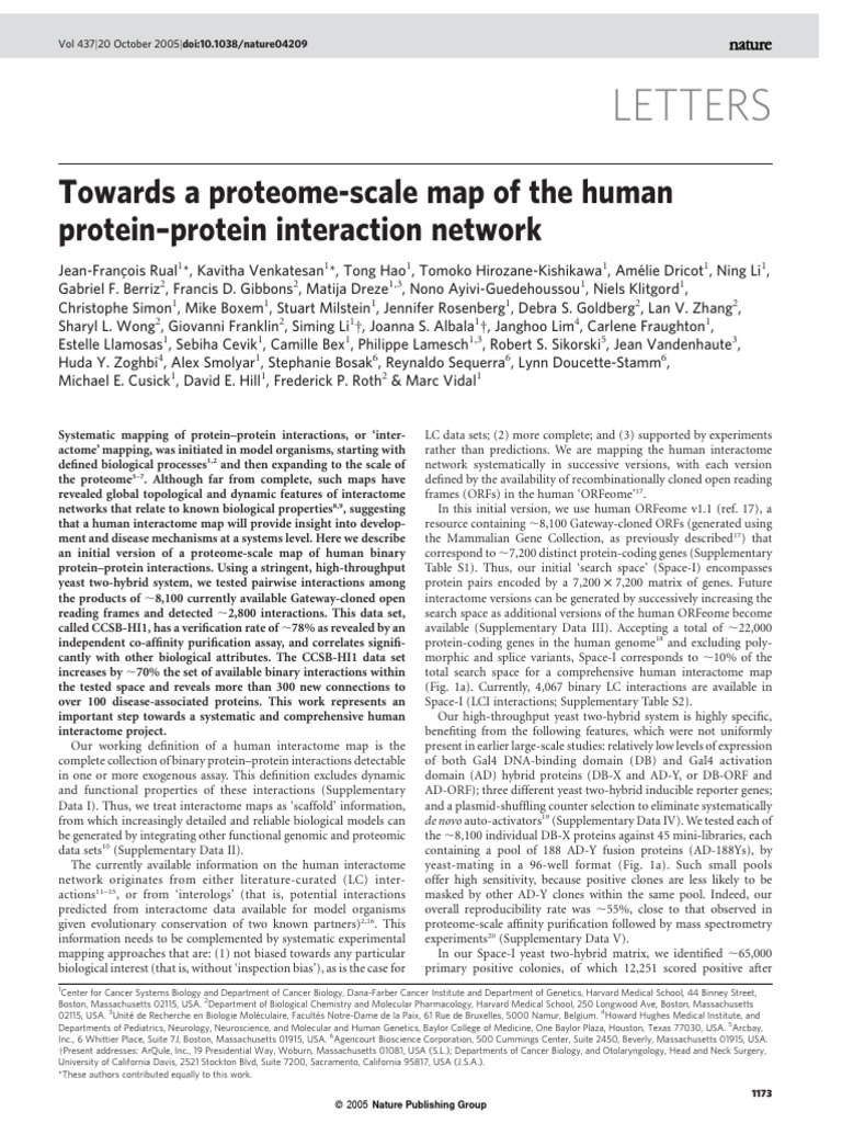 Towards A Proteome-Scale Map of The Human Protein-Protein Interaction ...