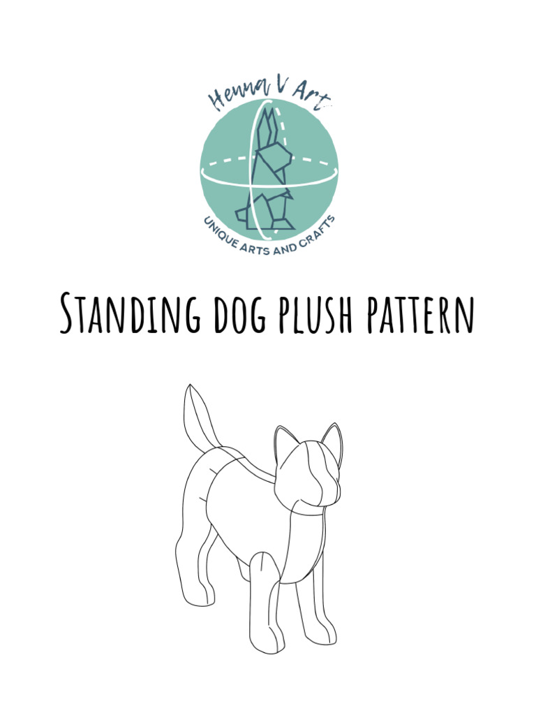 Standing Dog Plush Sewing Pattern | PDF