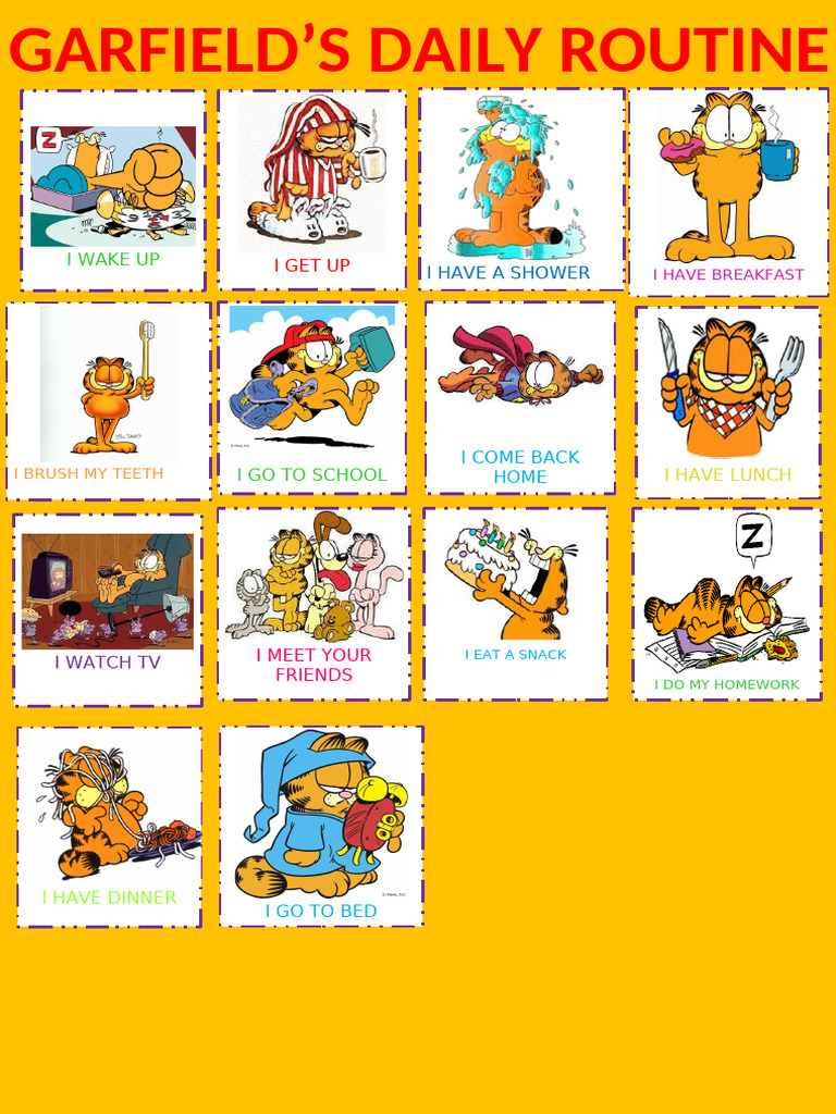 Garfield's Daily Routine. | PDF