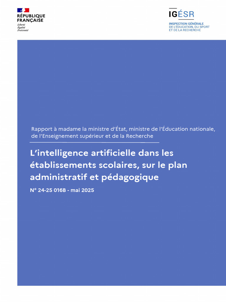 IA dans l'éducation : enjeux et perspectives | PDF | Intelligence ...