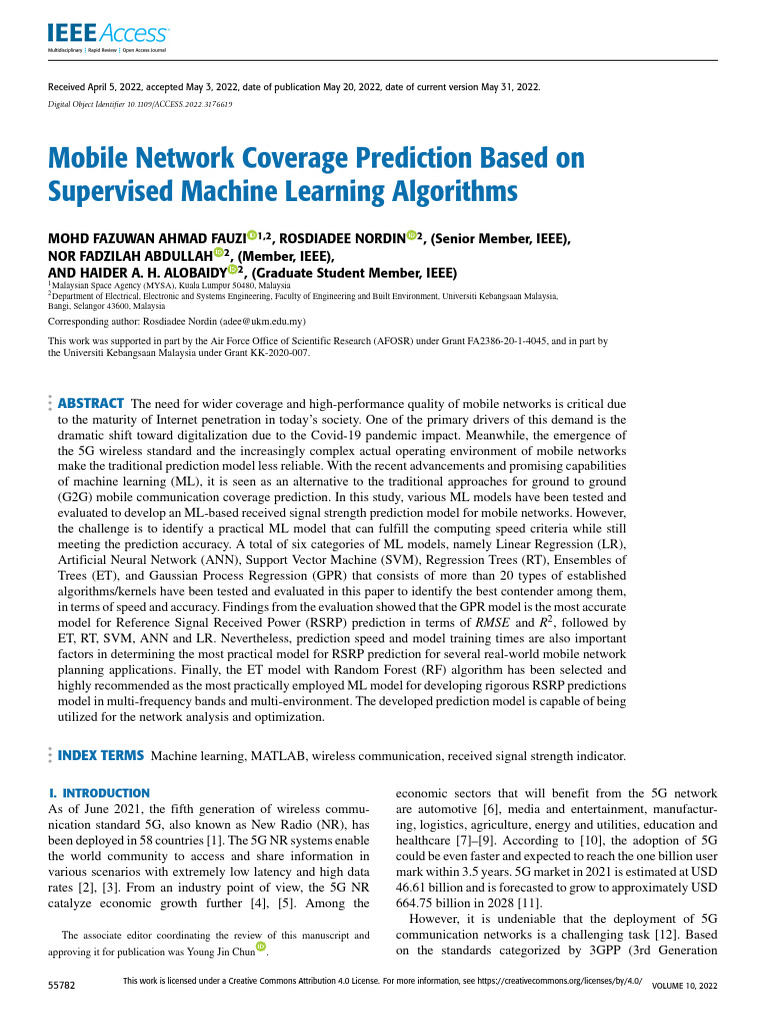 Mobile Network Coverage Prediction Using ML | PDF | Machine Learning ...